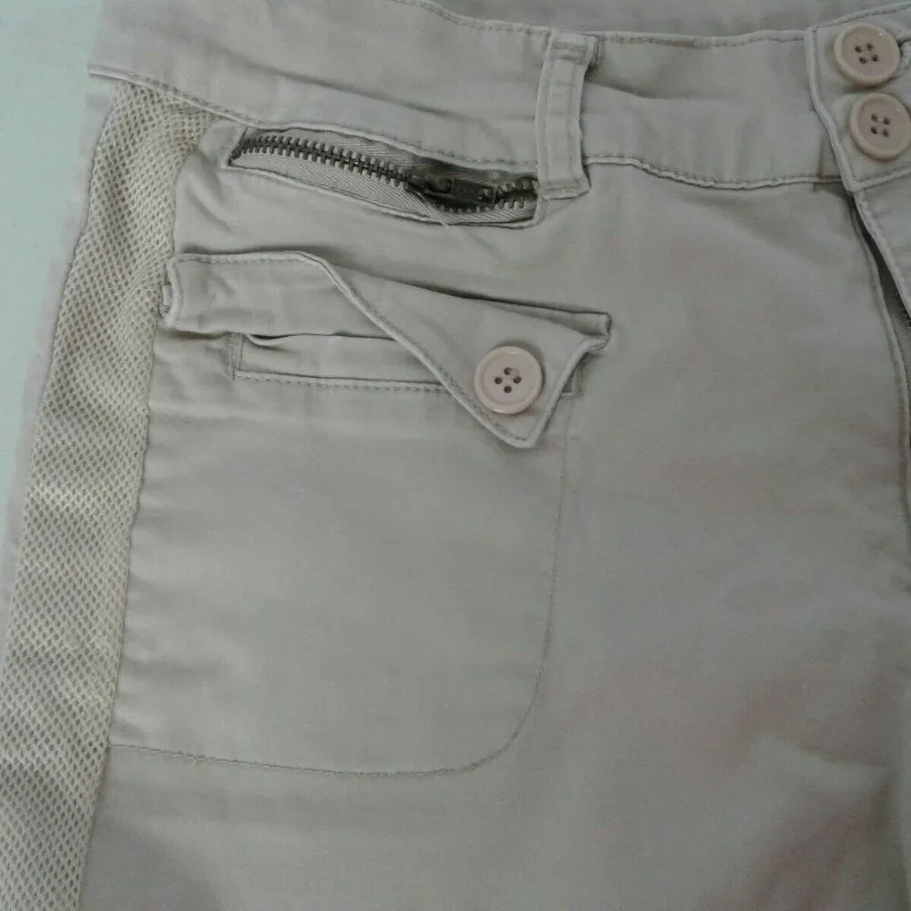 CREST JEANS‎ Stretchy Tan   Shorts Vented Sides 11 - Picture 5 of 8